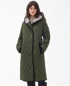 Olive Women Barbour Bream Quilted Jacket | US-9617VTBNE