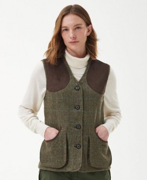 Olive Women Barbour Fairfield Vest | US-3605EKPDM