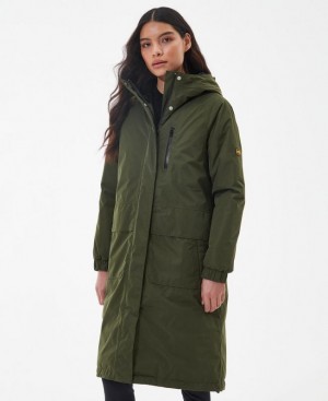 Olive Women Barbour International Giles Waterproof Jacket | US-1967JPKVW