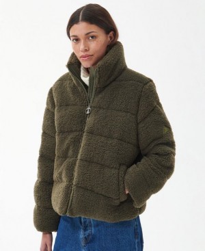 Olive Women Barbour Lichen Quilted Jacket | US-9786IOBJW