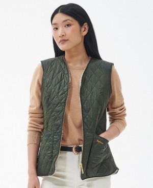 Olive Women Barbour Markenfield Liner Vest | US-5963HDMWJ