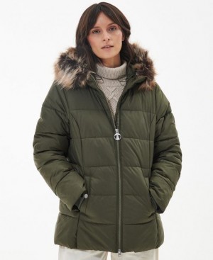 Olive Women Barbour Midhurst Quilted Jacket | US-3128JKIOA