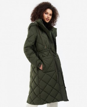 Olive Women Barbour Orinsay Quilted Jacket | US-7459BKXHA