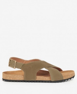 Olive Women Barbour Rochelle Sandals | US-3781KFART