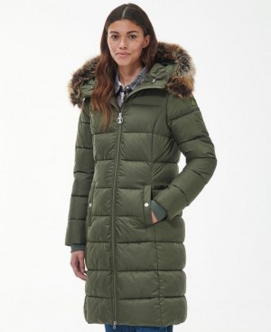 Olive Women Barbour Rosoman Quilted Jacket | US-1394WGMYV