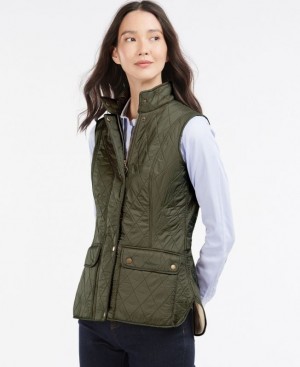 Olive Women Barbour Wray Vest | US-1237LUAYG