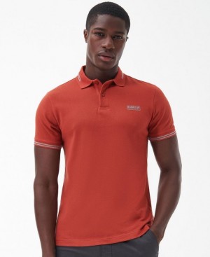 Orange Men Barbour International Essential Tipped Polo Shirt | US-1357BACUI