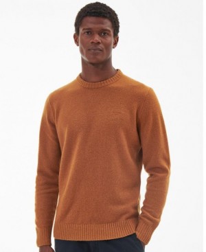 Orange Men Barbour Newbury Sweatshirt | US-6175BKPWX