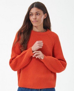 Orange Women Barbour Hartley Knitted Sweater | US-8430UTRMJ