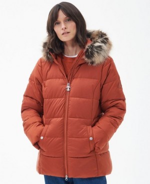 Orange Women Barbour Midhurst Quilted Jacket | US-5328AKGOM