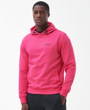 Pink Men Barbour International Transfer Hoodie | US-5047WIGMX