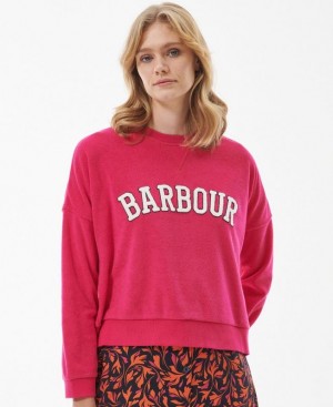 Pink Women Barbour Bracken Sweatshirt | US-4328DWTZU