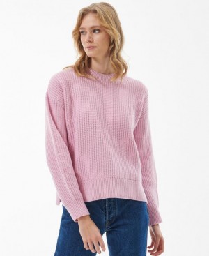 Pink Women Barbour Horizon Knitted Sweater | US-8790MEBJZ