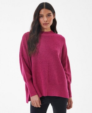 Pink Women Barbour International Benson Knitted Sweater | US-3548BPIQX