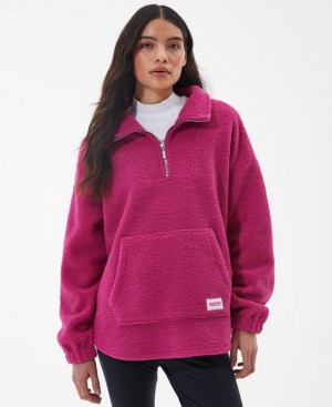 Pink Women Barbour International Thompson Fleece | US-3827MPSBW