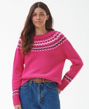 Pink Women Barbour Tidal Knitted Sweater | US-7492JAYNC