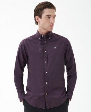 Purple Men Barbour Oxford Tailored Shirts | US-3654CQAXJ