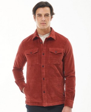 Red Men Barbour Cord Overshirt | US-6283NYJCU