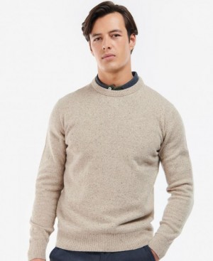 Taupe Men Barbour Tisbury Crew Neck Sweater | US-3978SHJCP