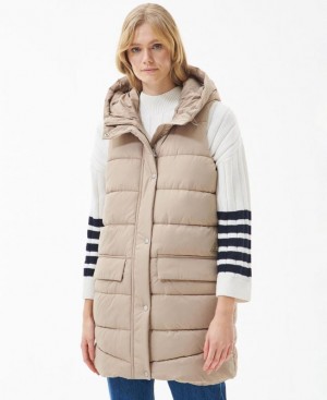 Taupe Women Barbour Bracken Vest | US-6859BIOSD