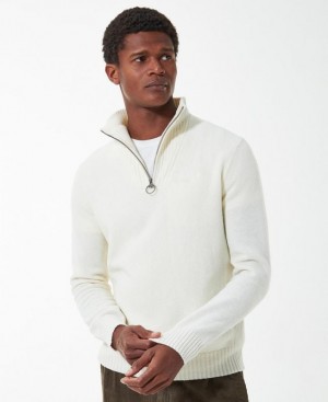 White Men Barbour Essential Half Zip Sweater | US-4152ETQHW