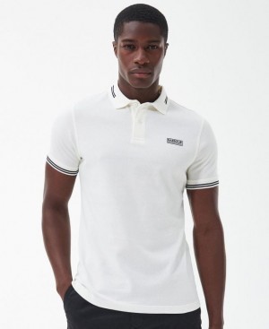 White Men Barbour International Essential Tipped Polo Shirt | US-8135ULGTZ