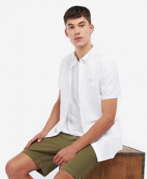 White Men Barbour Oxford Short Sleeve Tailored Shirts | US-7603VMTHF