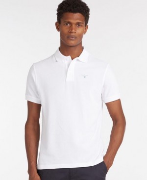 White Men Barbour Sports Polo Shirt | US-8926WPOAX