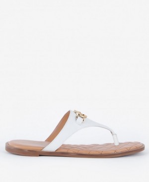 White Women Barbour Baymouth Sandals | US-2506UKASI