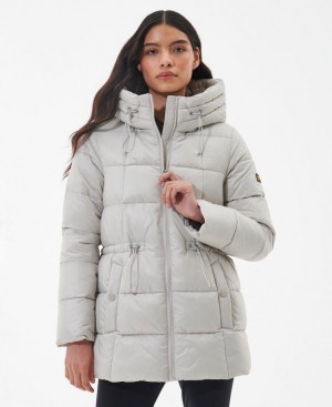 White Women Barbour International Ennis Quilted Jacket | US-2315BKIAZ