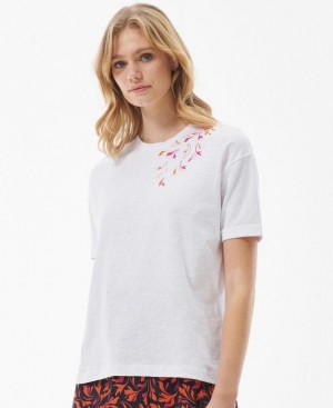 White Women Barbour Samphire T-Shirts | US-9326EGIKS