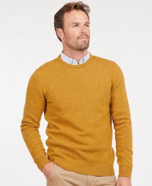 Yellow Men Barbour Tisbury Crew Neck Sweater | US-8091NVMSP