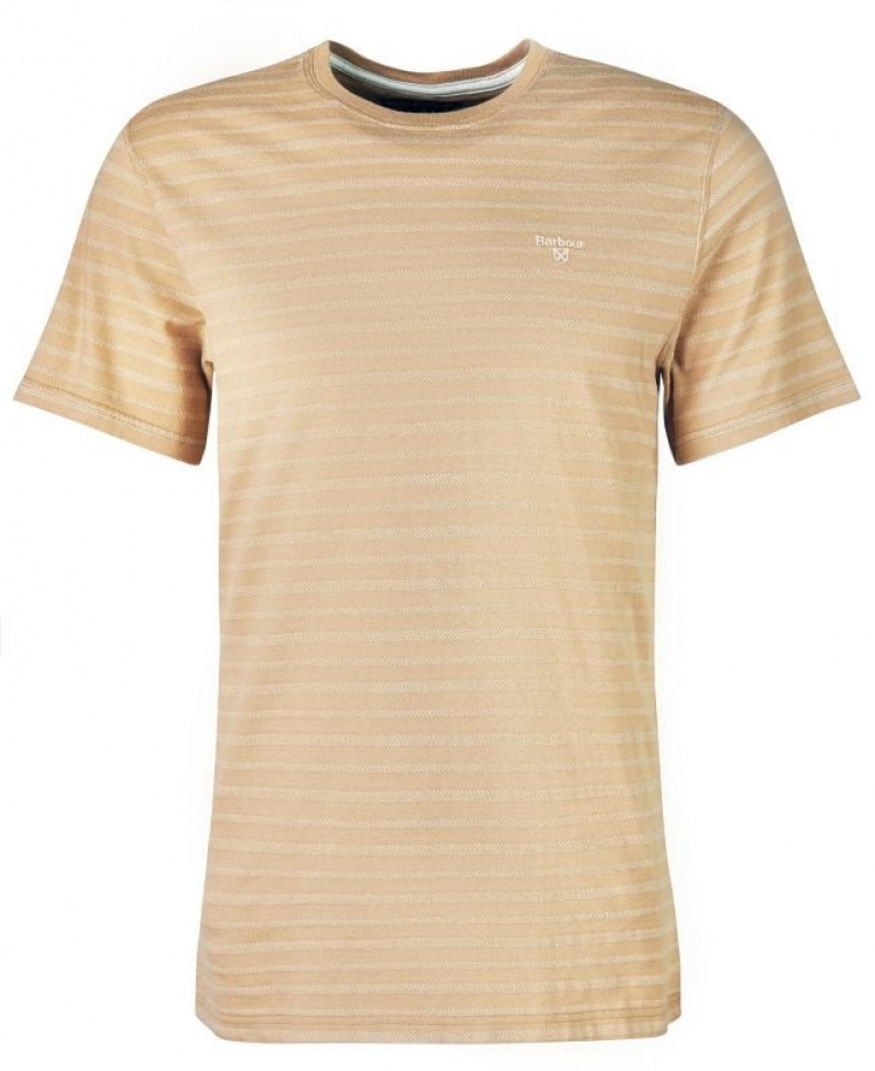 Beige Men Barbour Billingham Pique T-Shirts | US-7853EJWBC