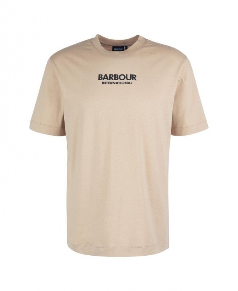 Beige Men Barbour International Formula T-Shirts | US-8147SOAWR