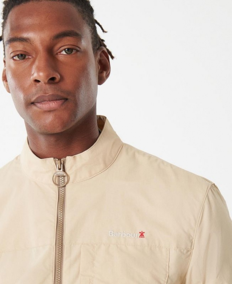 Beige Men Barbour Tarbley Casual Jacket | US-2986HQSIW