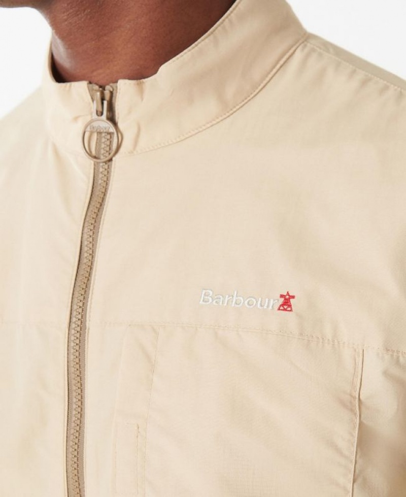 Beige Men Barbour Tarbley Casual Jacket | US-2986HQSIW