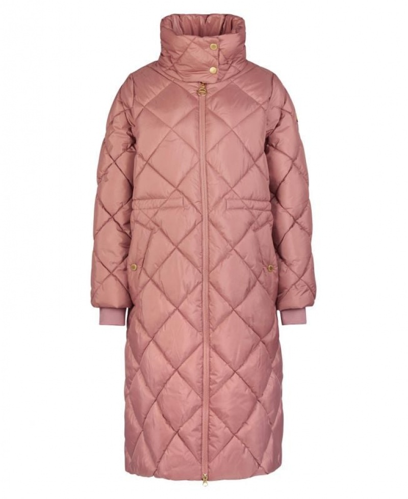 Beige Women Barbour International Enfield Quilted Jacket | US-6902GSFMX