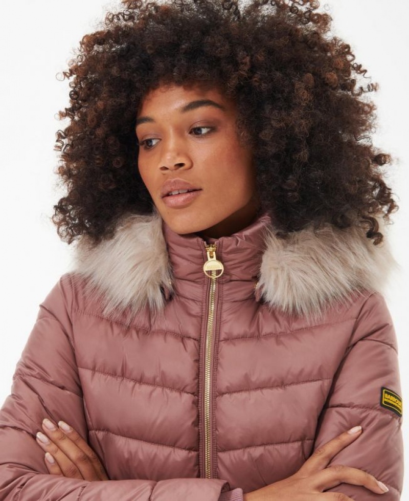 Beige Women Barbour International Island Quilted Jacket | US-3485CHXIR