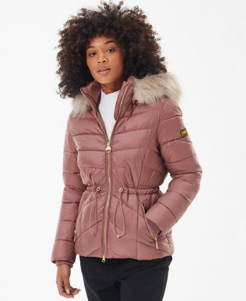 Beige Women Barbour International Island Quilted Jacket | US-3485CHXIR