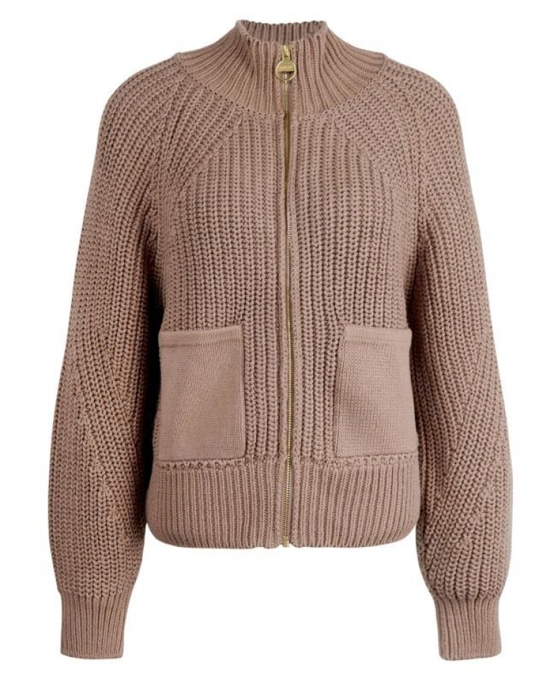 Beige Women Barbour International Metisse Cardigan | US-8920EZSJT