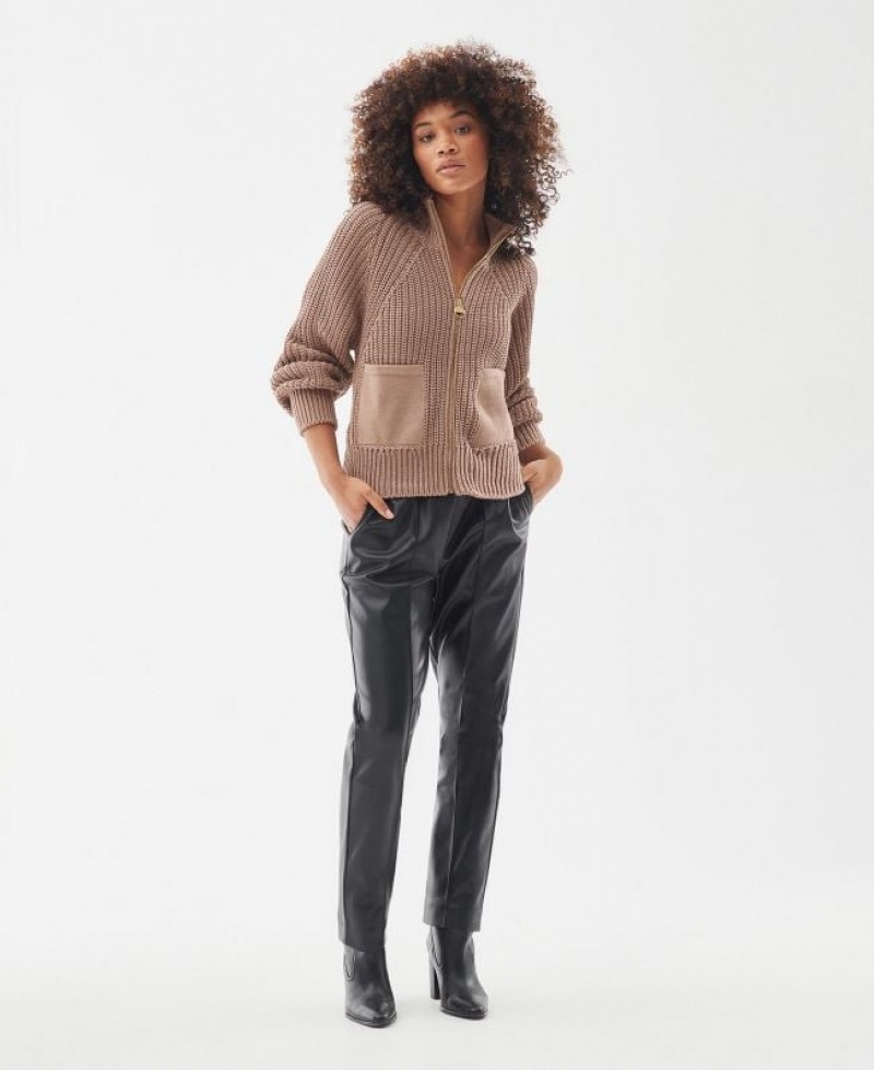 Beige Women Barbour International Metisse Cardigan | US-8920EZSJT