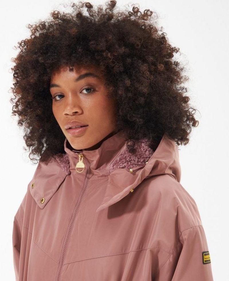 Beige Women Barbour International Trident Rain Jacket | US-8637FADMY