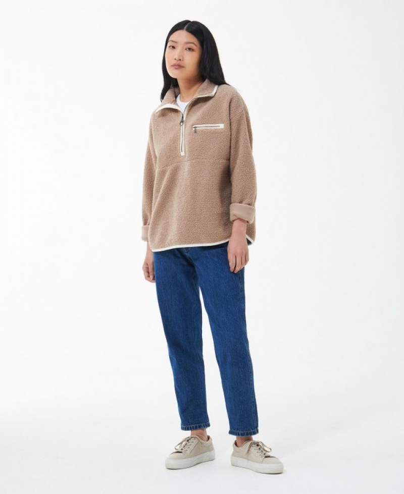 Beige Women Barbour Mersea Fleece | US-2861MIWAP