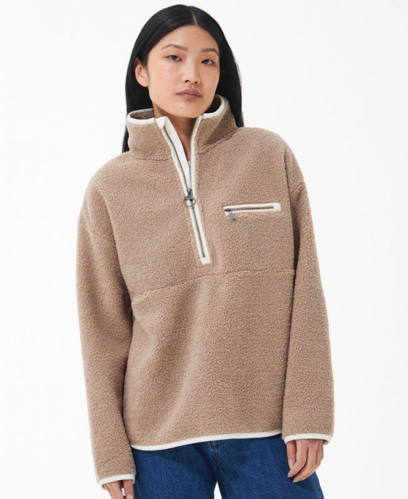 Beige Women Barbour Mersea Fleece | US-2861MIWAP