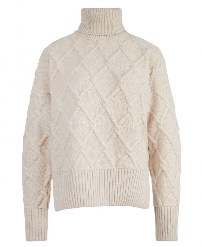 Beige Women Barbour Perch Knitted Sweater | US-1745OGZCI