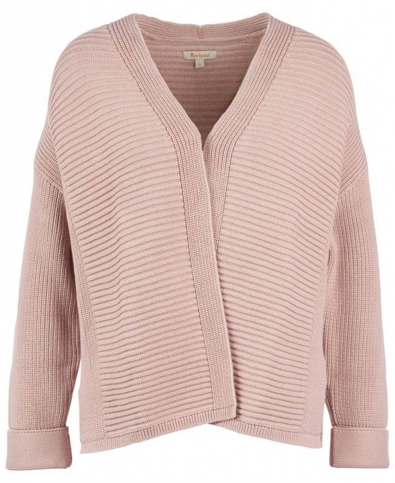 Beige Women Barbour Stitch Guernsey Cardigan | US-6310PTQUA