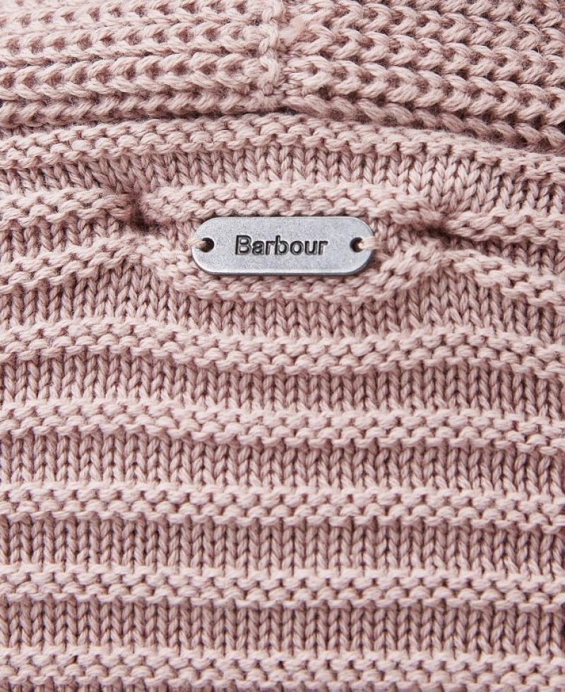 Beige Women Barbour Stitch Guernsey Cardigan | US-6310PTQUA