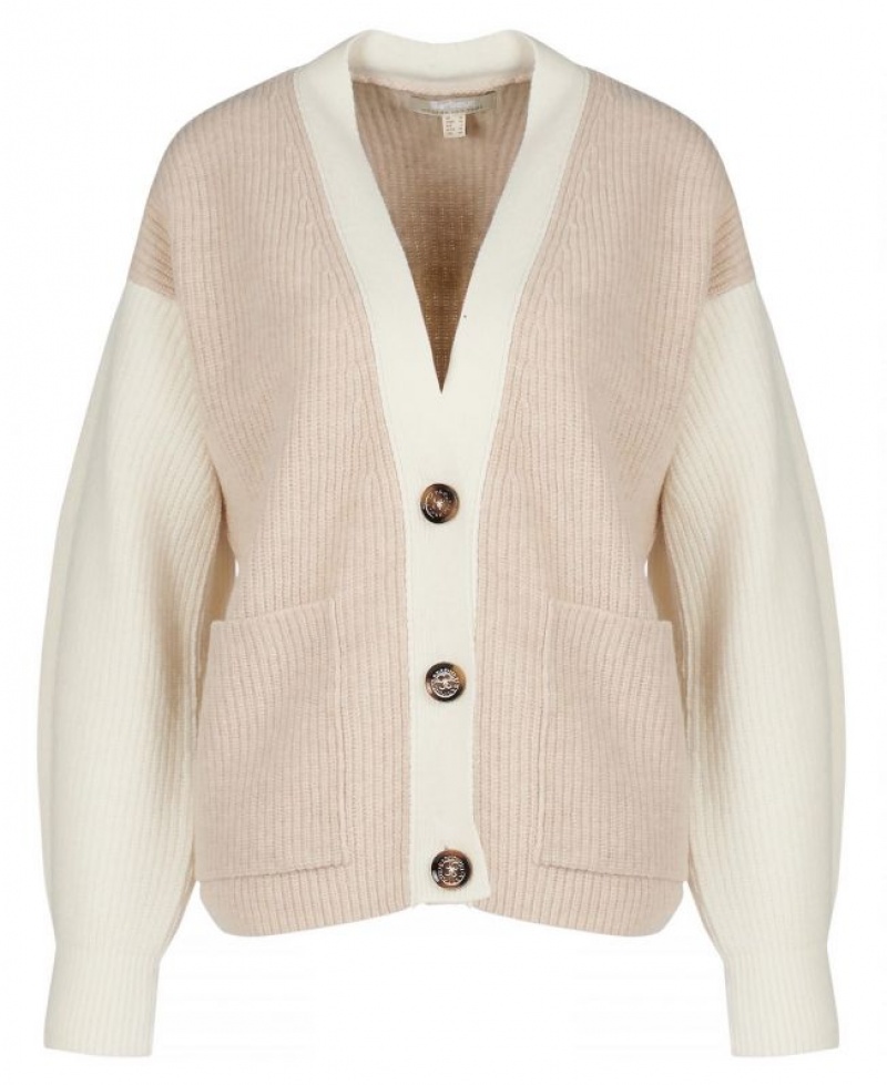 Beige / Cream Women Barbour Alexandria Cardigan | US-7263CJVGS