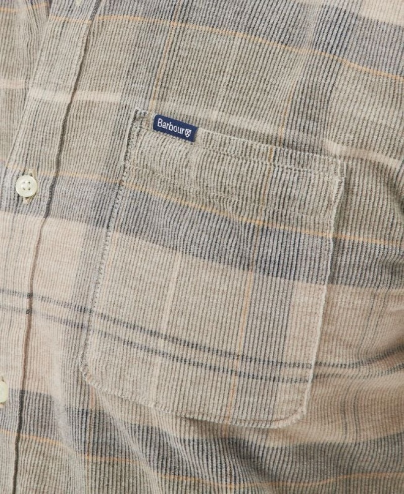 Beige / Green Men Barbour Blair Tailored Shirts | US-5043MYFBZ