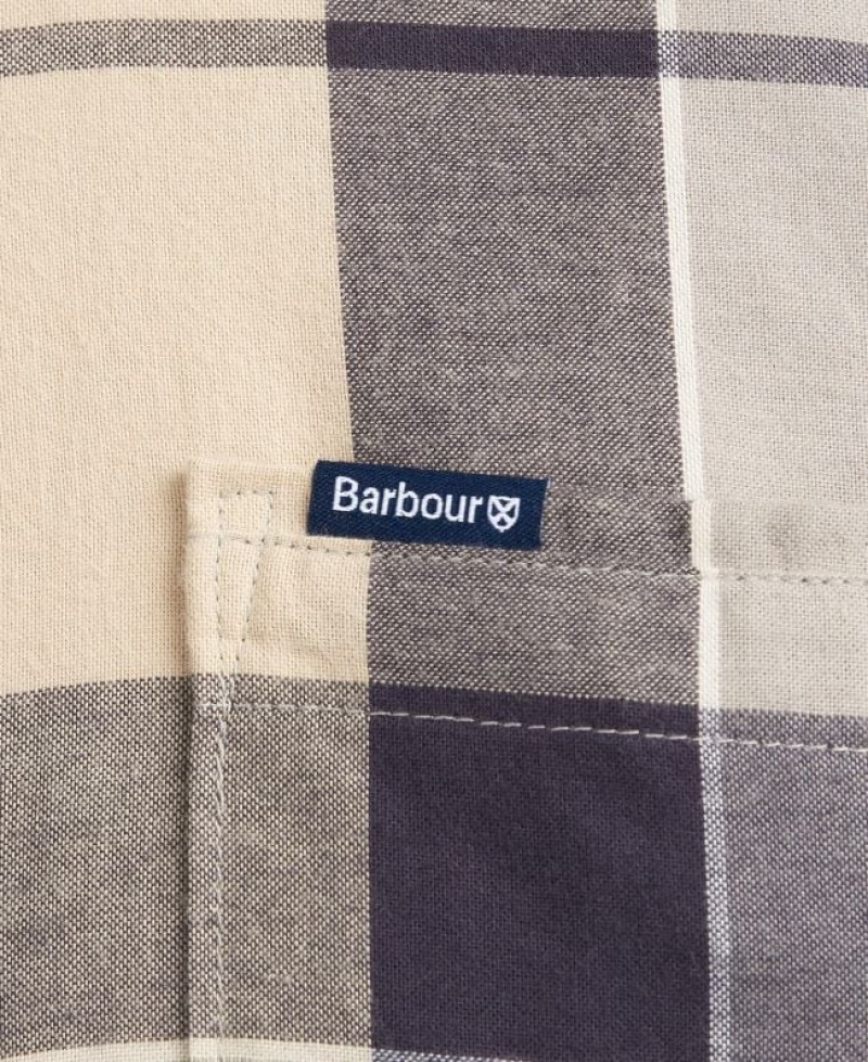 Beige / Grey / Navy Men Barbour Glendale Tailored Shirts | US-8214RYFUX